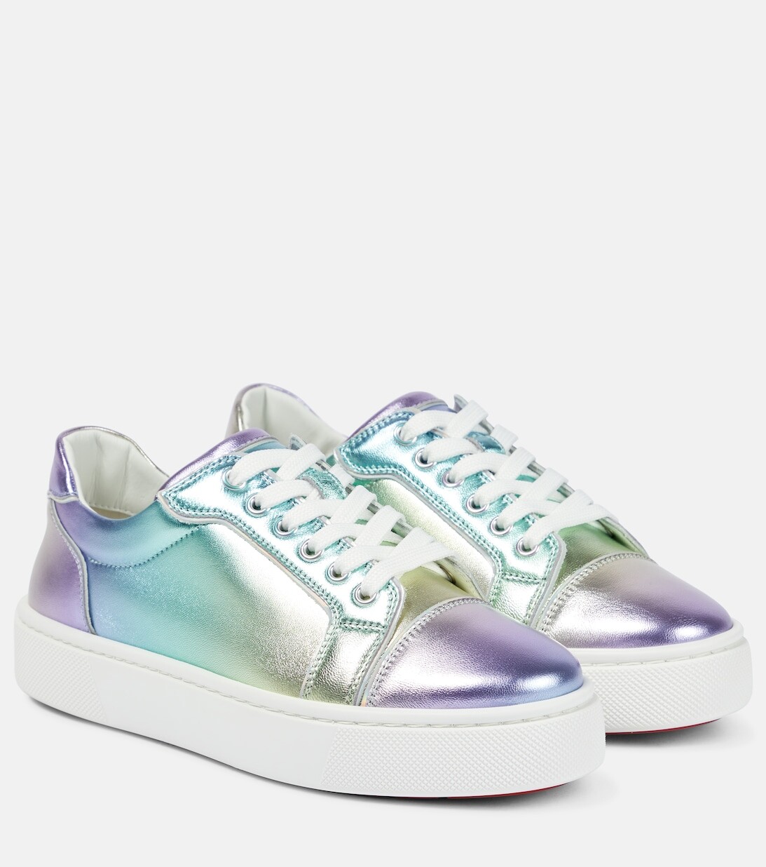 Кроссовки Vieirissima из металлизированной кожи Christian Louboutin, металлик