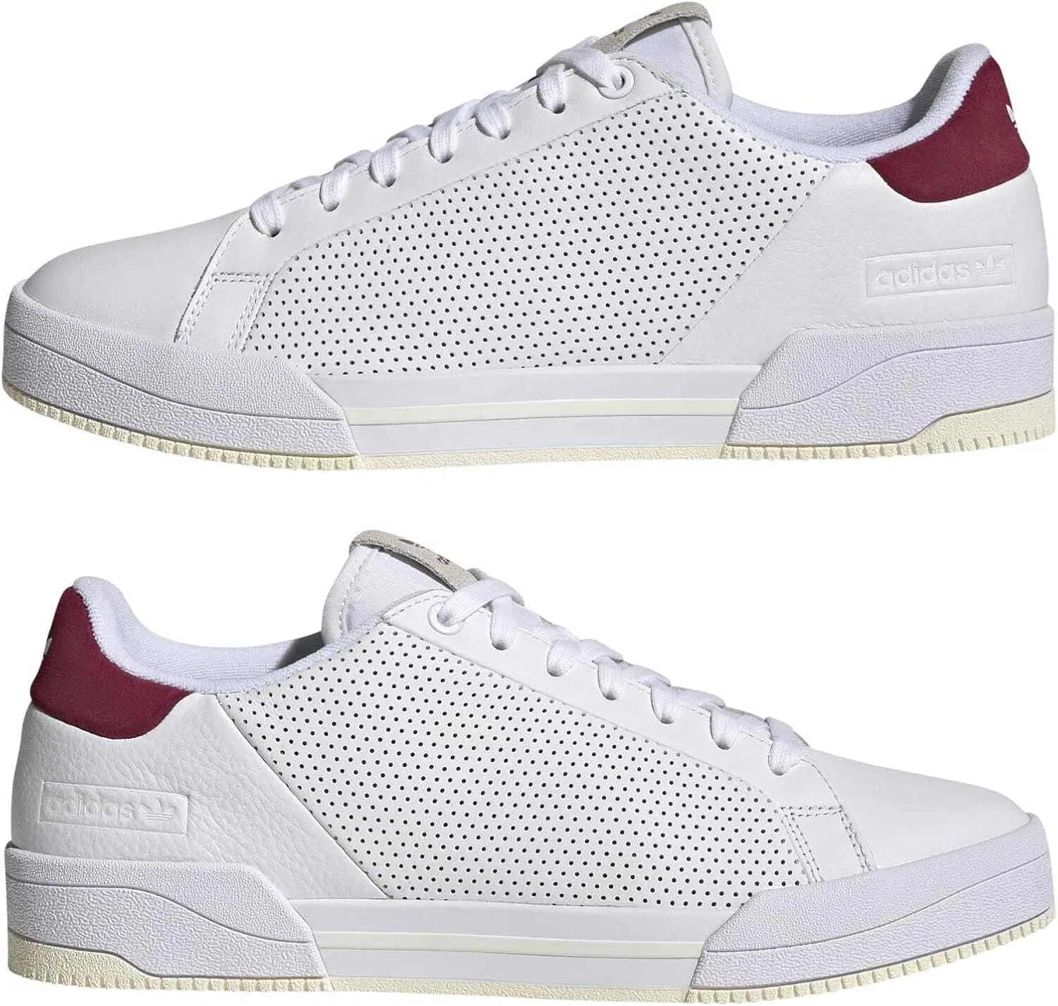 Мужские кроссовки Adidas Court Tourino RF, Ftwr White Ftwr White Collegiate Burgundy — фото 4