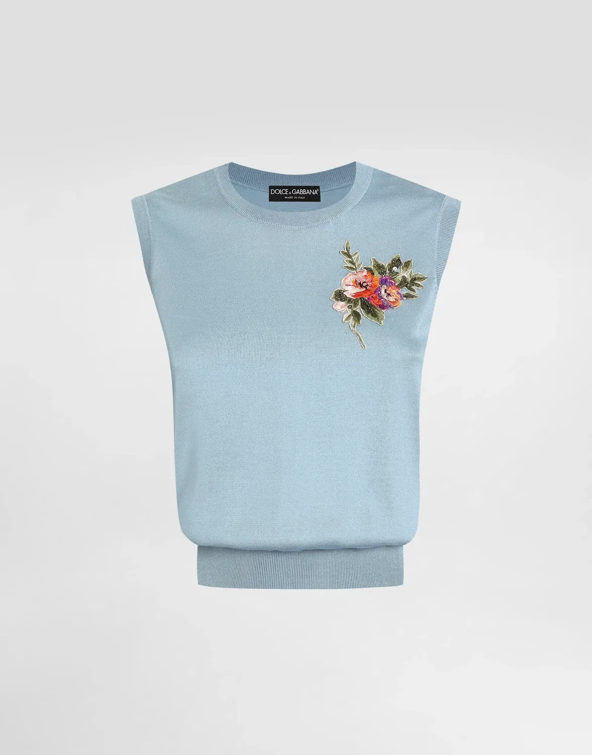 Шелковая майка DOLCE & GABBANA, голубой
