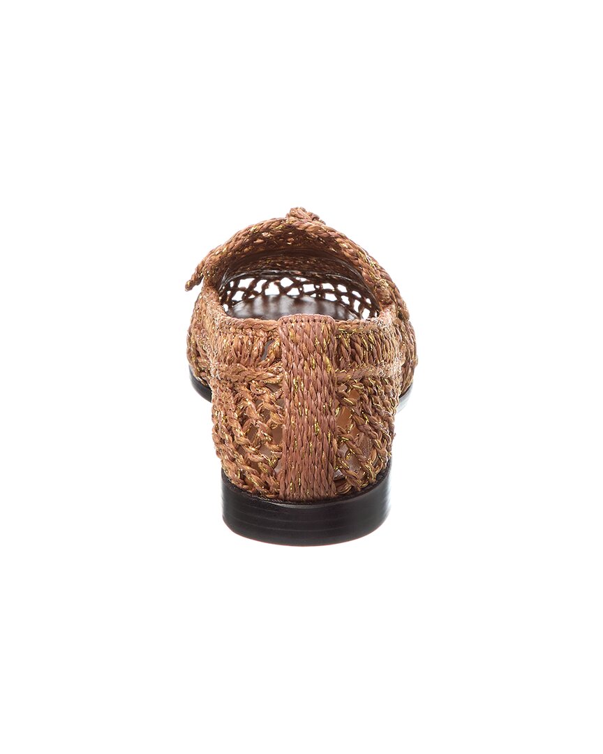 Alexandre Birman Raffia Penny Loafer, коричневый — фото 3
