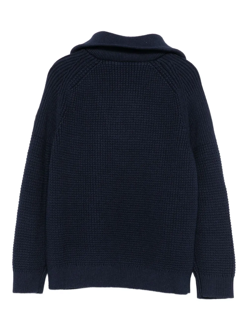 Джемпер в рубчик с воротником на молнии Emporio Armani Kids, синий — фото 2