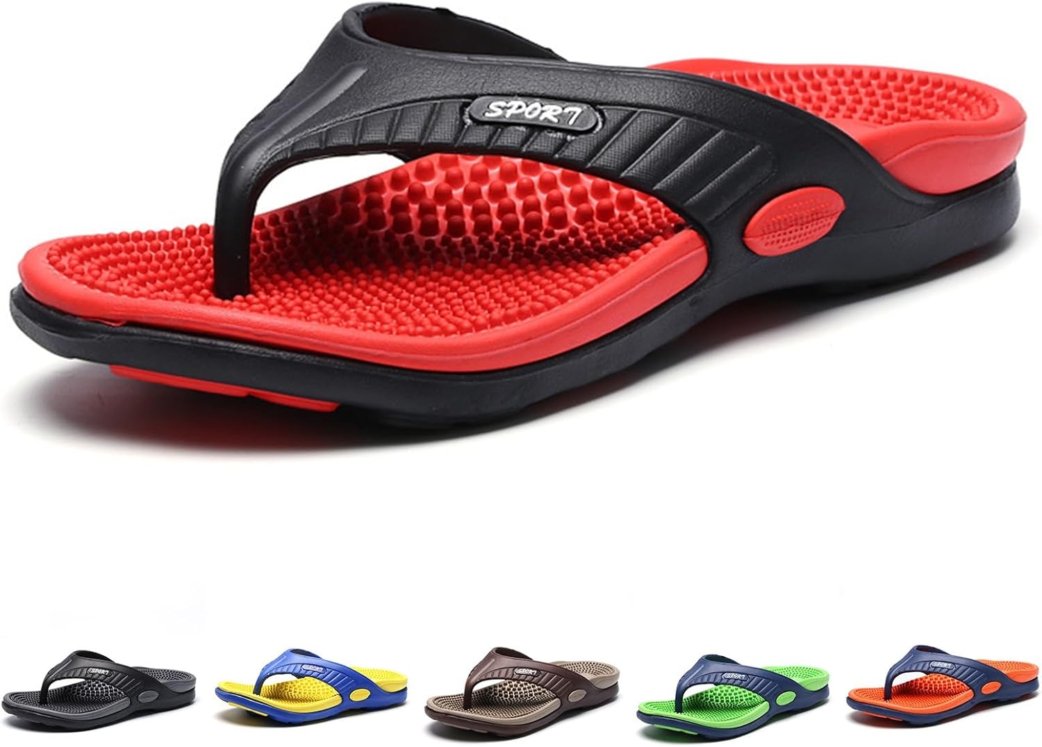 

Мужские спортивные шлепанцы с поддержкой свода стопы, для восстановления Xdfvc, красный