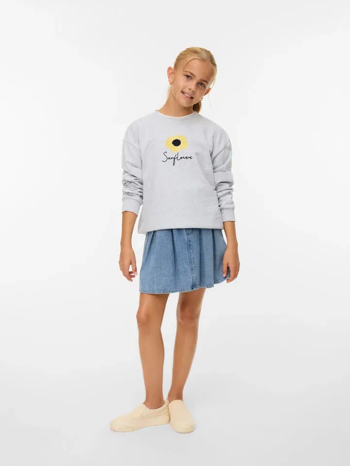 Свитшот с вышивкой Vero Moda Girl, серый