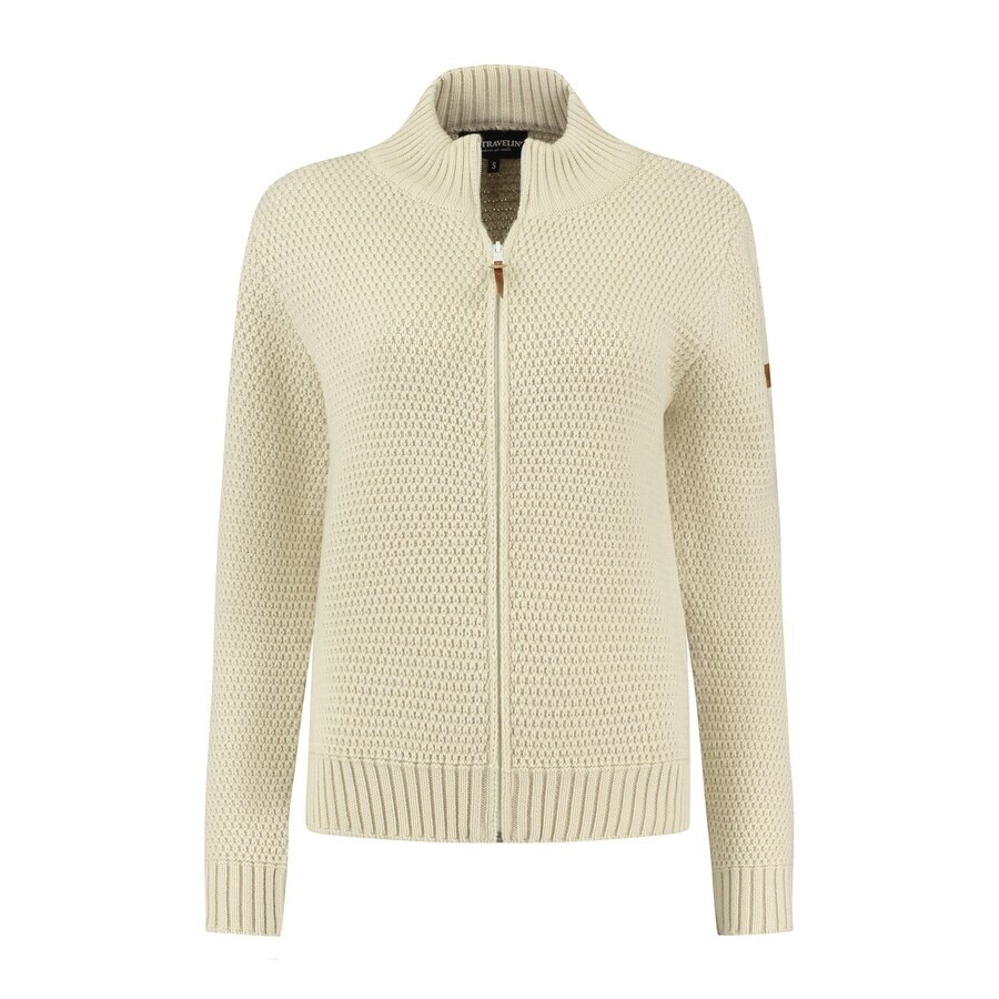 

Вязаный кардиган Travelin Knit Cardigan Raahe, экрю