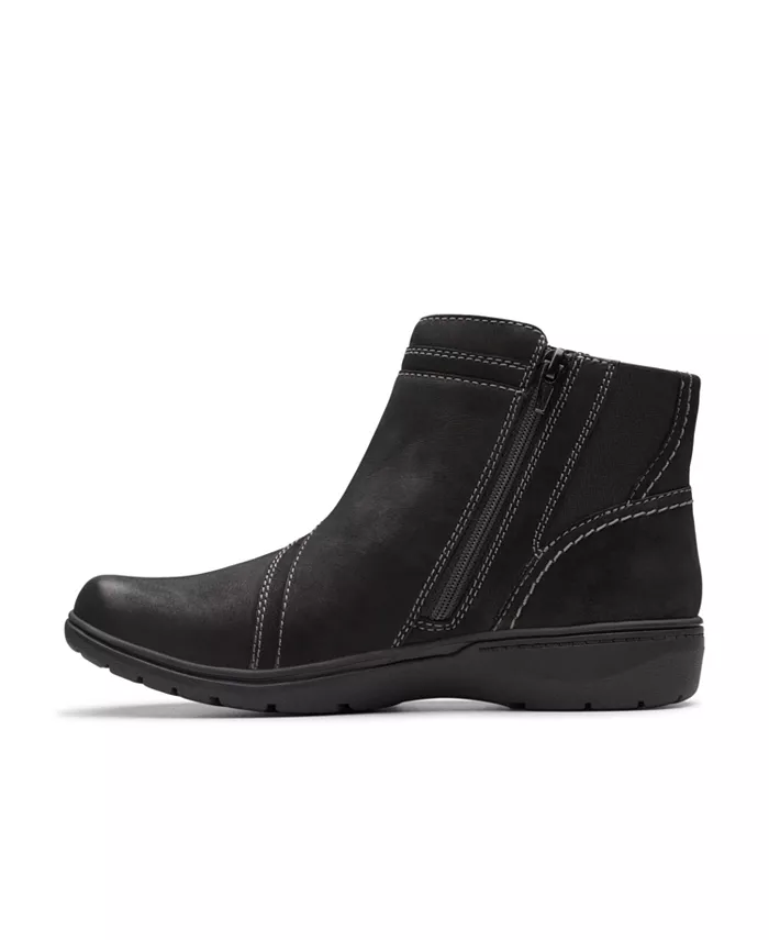 Женские ботинки Clarks Carleigh Style кожаные с контрастной строчкой, черный — фото 3