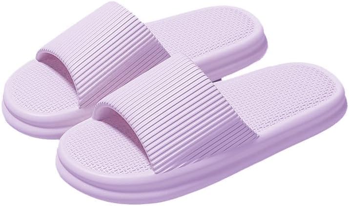 

Тапочки для женщин и мужчин, домашние тапочки Pillow House, шлепанцы для душа, внутренние сандалии для ванной, максимальный комфорт, легкие, с толстой подошвой, нескользящие, легко чистятся Generic, фиолетовый