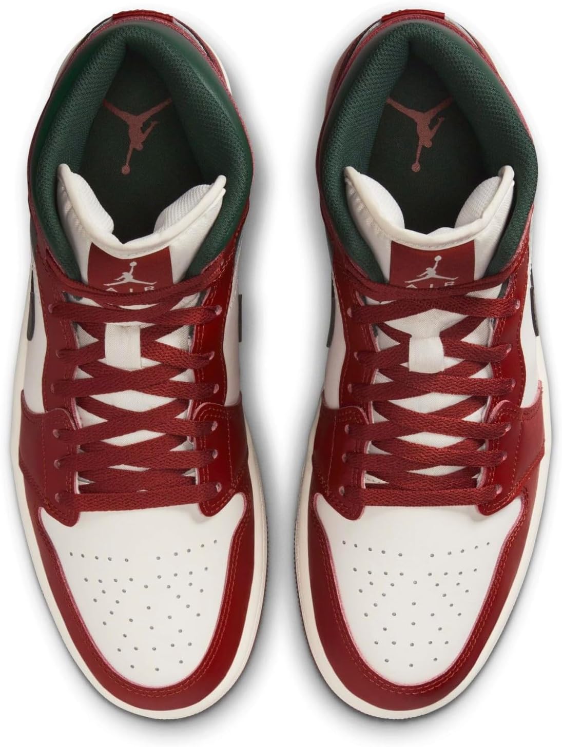 Кроссовки мужские NIKE Air Jordan 1 Mid, красный/зеленый — фото 4