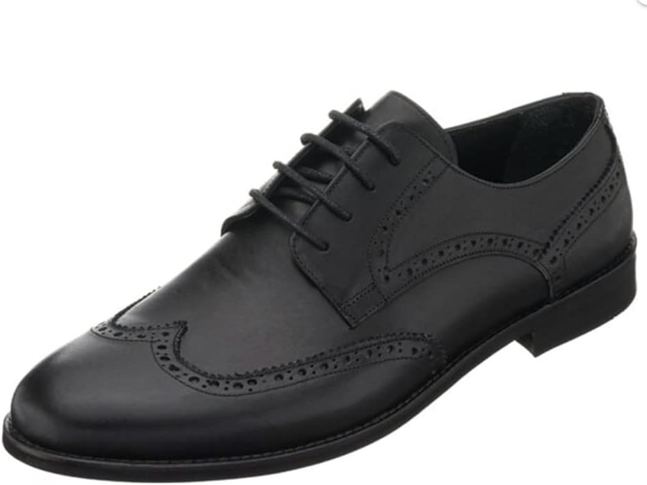 

Мужские черные кожаные туфли DALGALA большого размера, ручной работы, броги с крыльями, мужские классические туфли на шнуровке