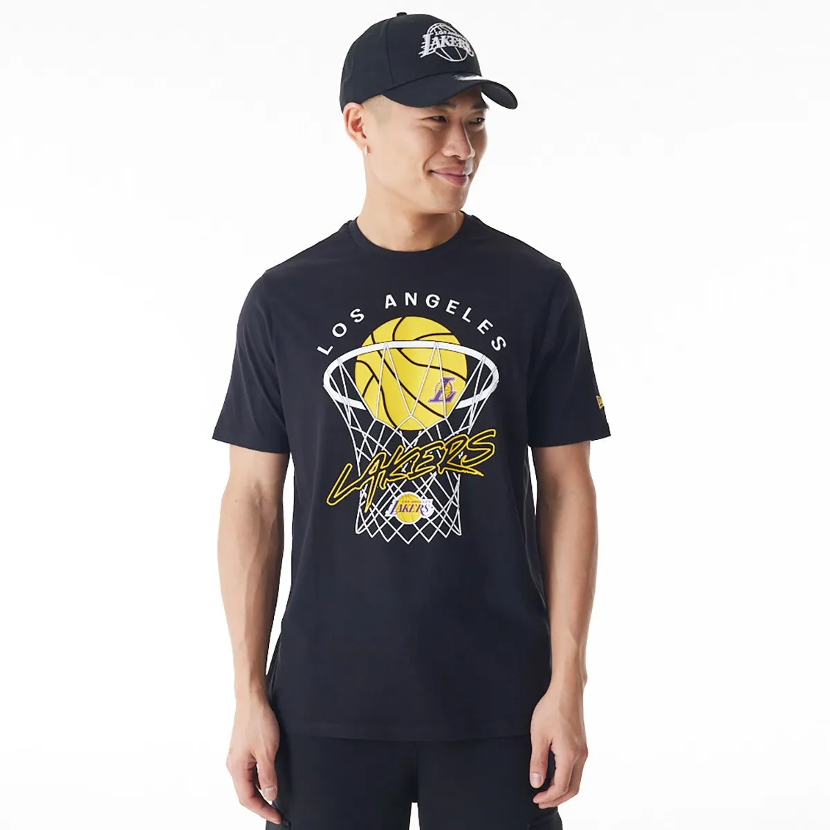 

Мужская футболка НБА Графическая Ла Лейкерс Новая Эра New Era, чёрный