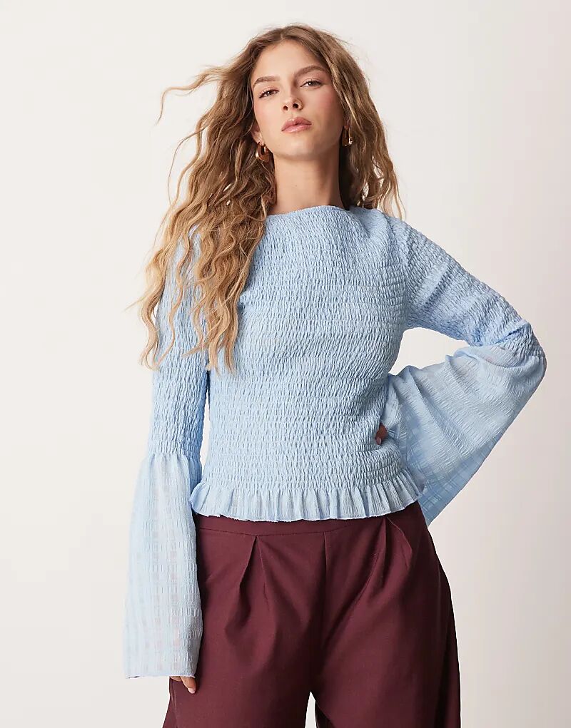 

Фактурный топ с присборенными рукавами-ангелочками ASOS DESIGN