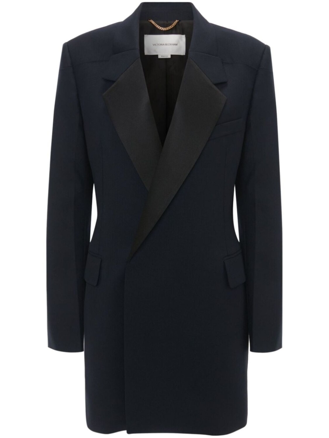 

Victoria Beckham мини-платье-блейзер с отложным плечом, синий