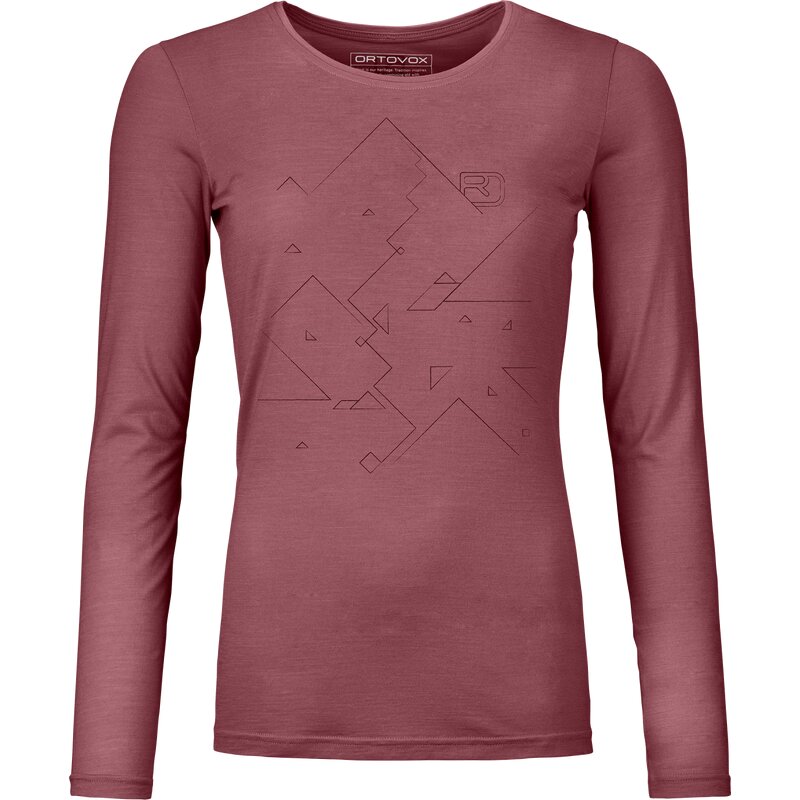 

Shirt 185 merino tangram ls w Ortovox, цвет mountain rose
