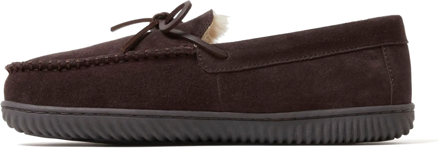 Мужские мокасины Dearfoams Hudson из натуральной замши с мемори-пенной стелькой и шнурками — фото 3