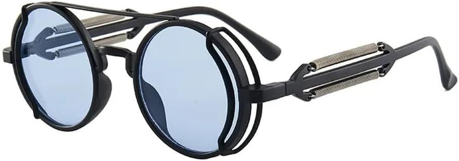 

Винтажные панк-солнцезащитные очки в круглой оправе для мужчин и женщин в стиле стимпанк. Защита от ультрафиолета UV400 для занятий спортом на открытом воздухе и вождения HYYZZC, 2