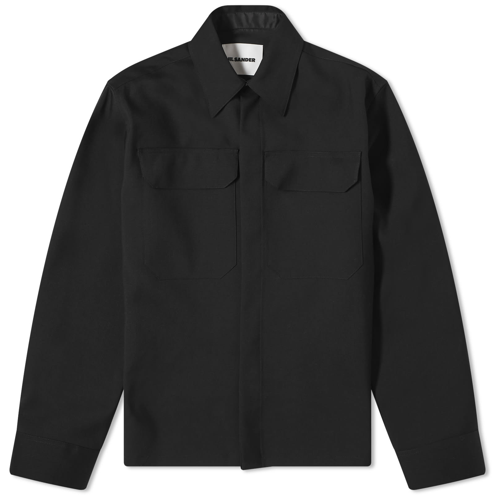 

Рубашка Jil Sander Wool Pocket Overshirt, черный