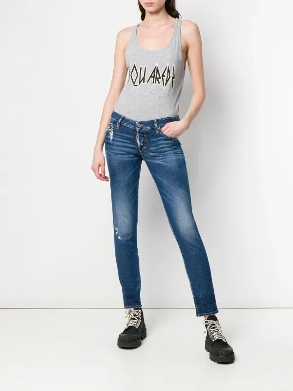 Классические джинсы зауженного кроя Dsquared2, синий — фото 2