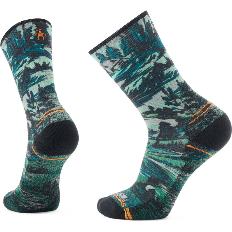 

Носки с принтом Crew Hike Light Campground Smartwool, зеленый