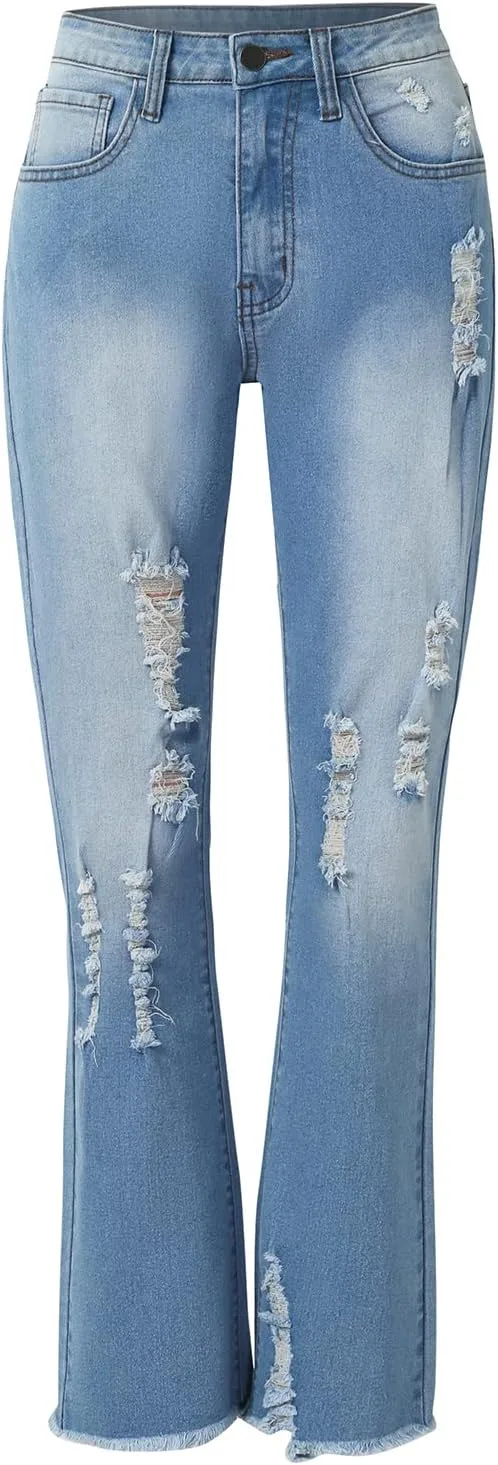 Женские джинсы mid rise flare с эффектом потертости