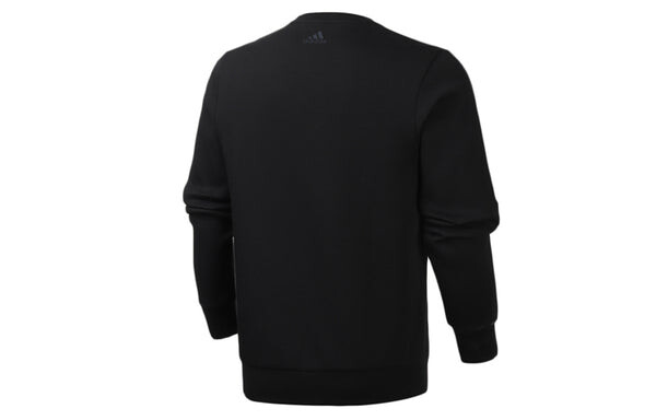 Толстовка logo printing sports round neck pullover black Adidas, черный — фото 2