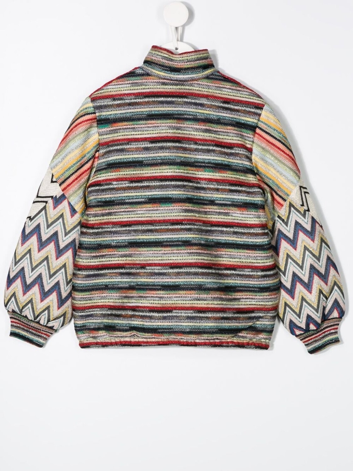 Missoni Kids куртка-бомбер в технике пэчворк, красный — фото 2