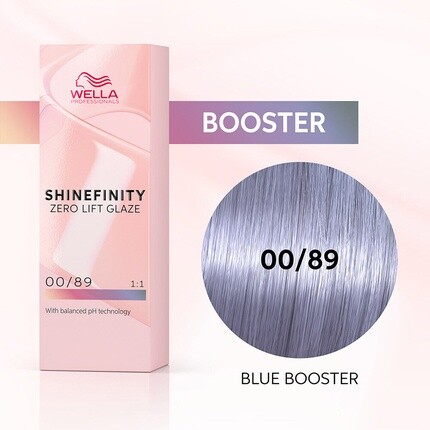 Профессиональная краска для волос Shinefinity Zero Lift Hair Glaze 00/89 Синий усилитель 60 мл, Wella — фото 2