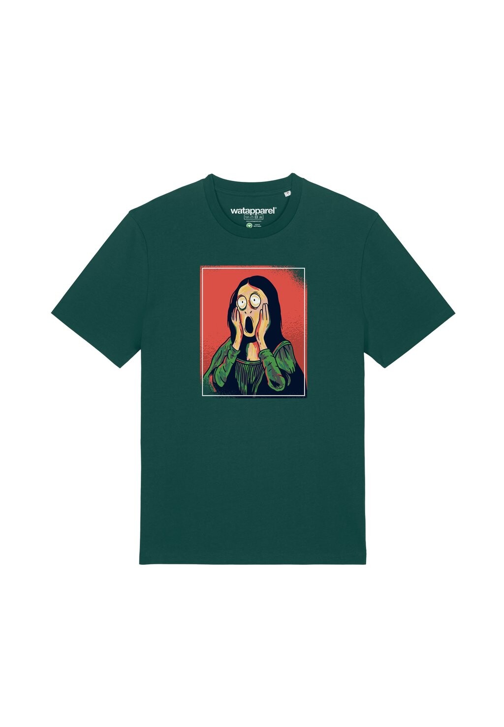 

Футболка с принтом MONA LISA SCREAM Watapparel, цвет glazed green