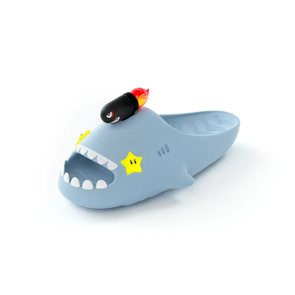 

HelloSlippers Акульи тапочки Кэннонболл, унисекс слайдеры синие, цвет Blue