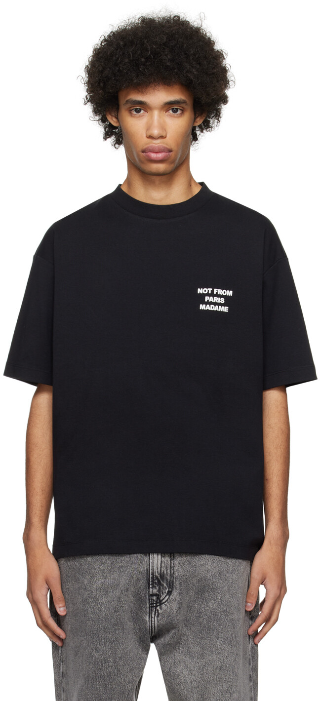 

Черная футболка с надписью Le T-Shirt Slogan Drole De Monsieur, цвет Black