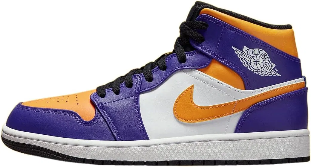 Кроссовки Nike Herren Air Jordan 1 Mid Schuhe, Dark Concord Taxi White Black