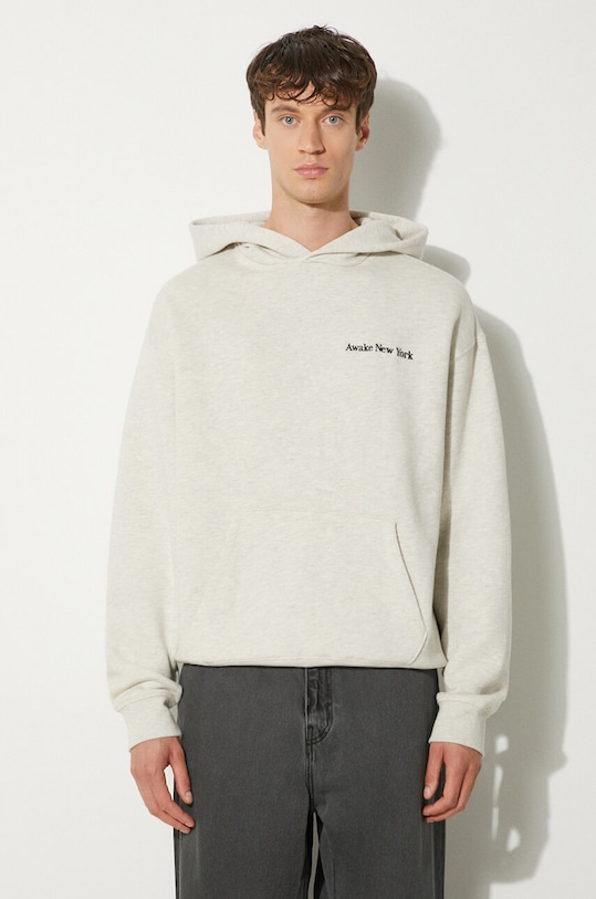 

Хлопковая толстовка Serif Hoodie Awake Ny, серый