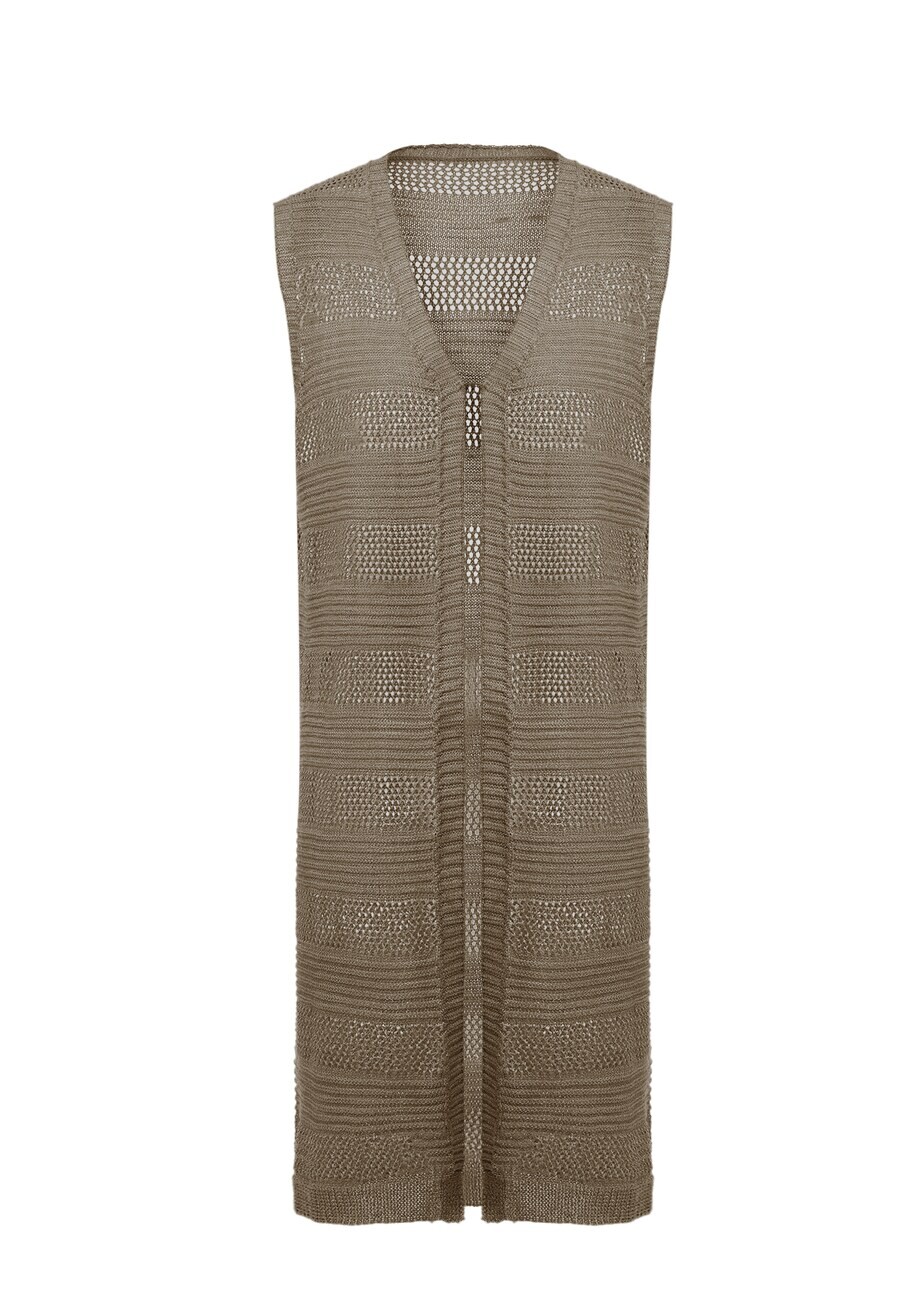 

Вязаный кардиган NAEMI Knitted Vest, серо-коричневый