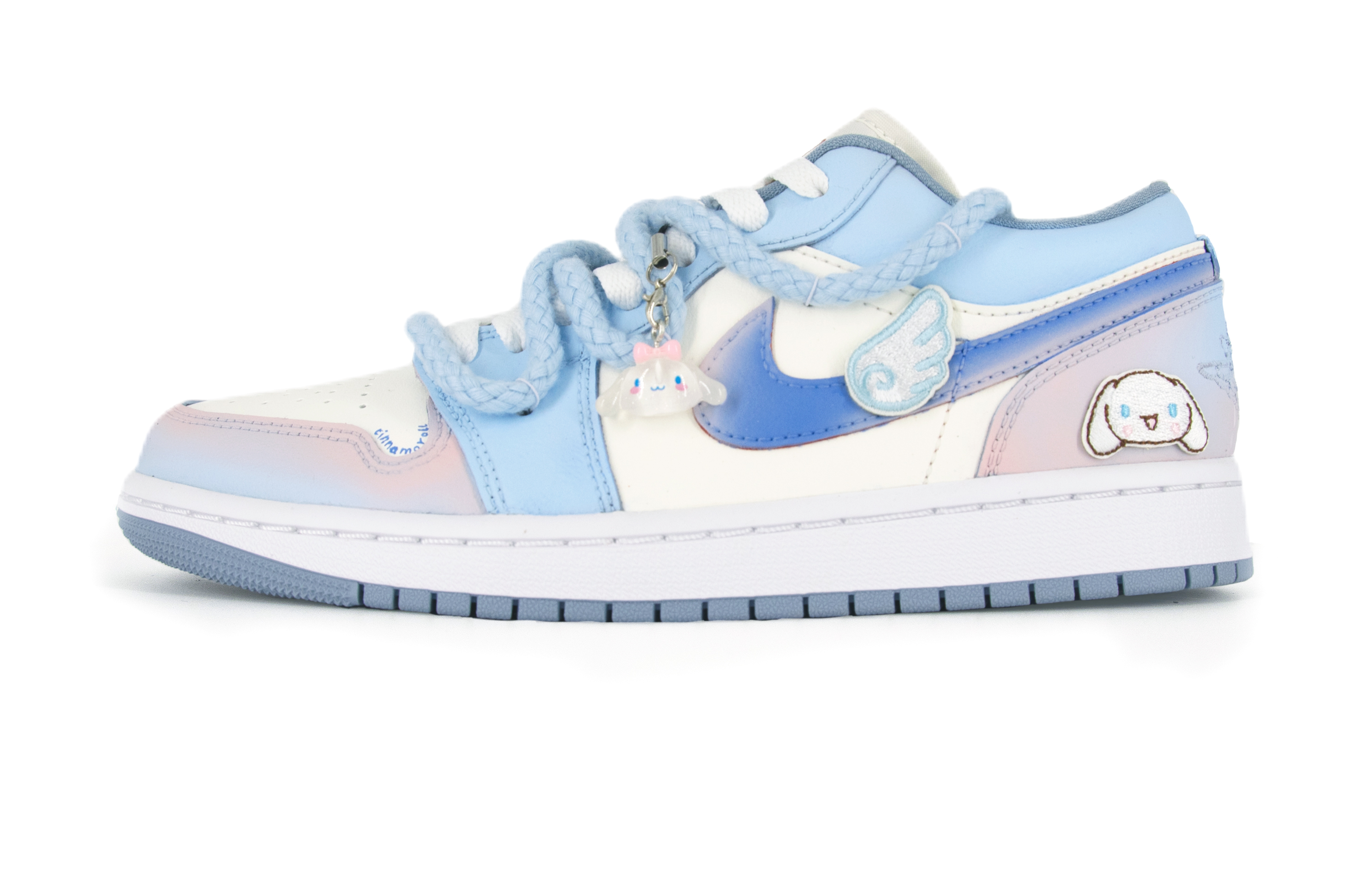 

Кроссовки Air Jordan 1 Vintage Basketball Shoes Women's Low-top Blue/pink/white, белый/синий/розовый