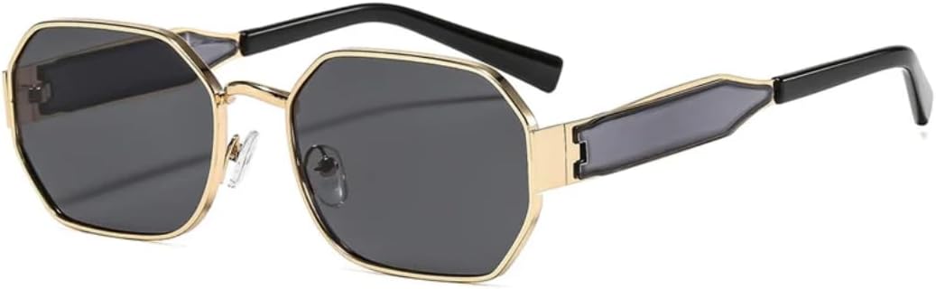 

Солнцезащитные очки с защитой от УФ-излучения UV400 | Металлические линзы в стиле стимпанк | Цветные линзы | Для женщин и мужчин | Для занятий спортом на открытом воздухе и вождения DSVIGF, Gold-black