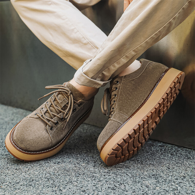 Туфли мужские Men"s Casual Men Low-Top Weishibangwei, хаки — фото 3