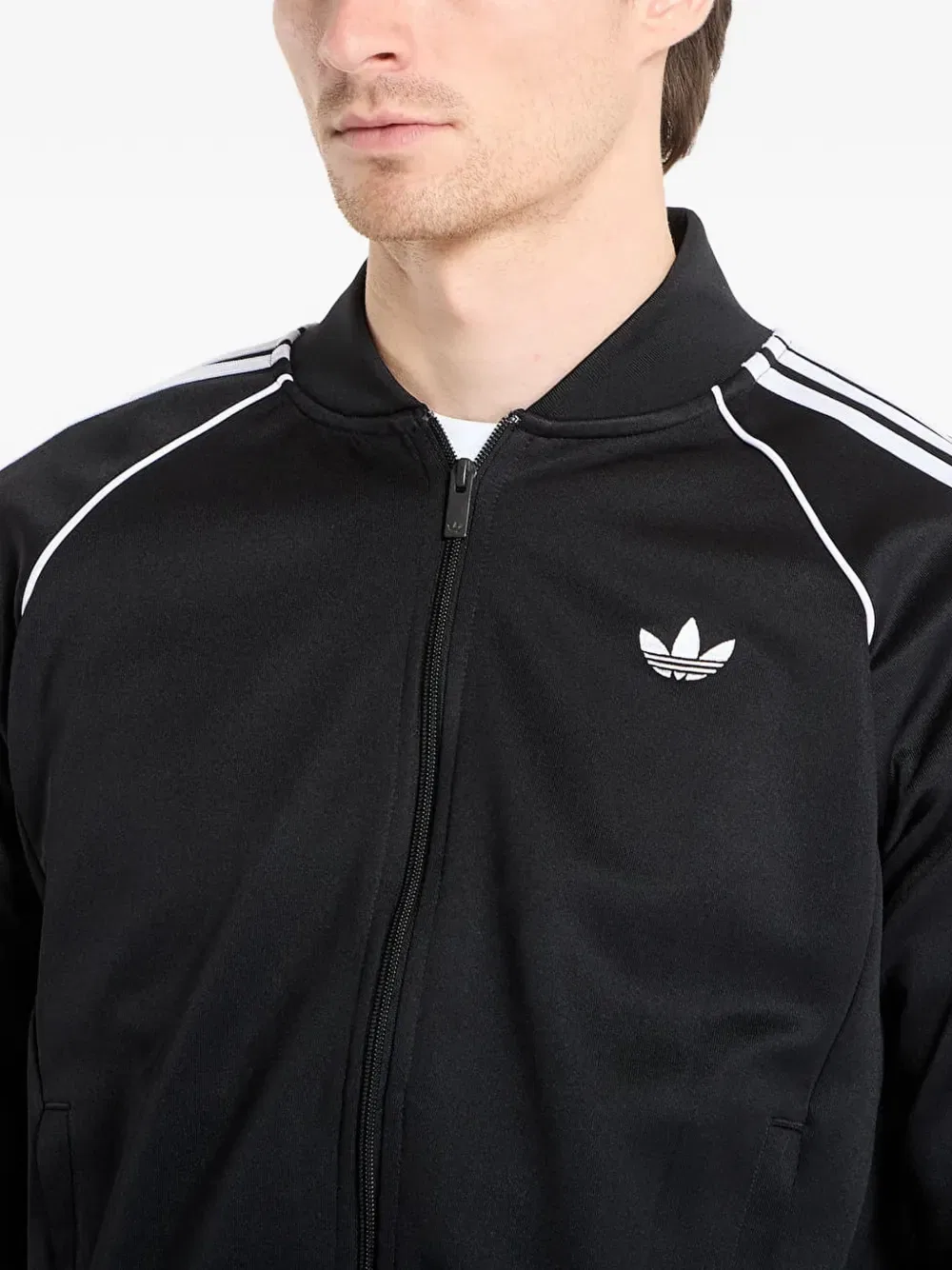 Толстовка на молнии с вышитым логотипом SST Adidas, черный — фото 4
