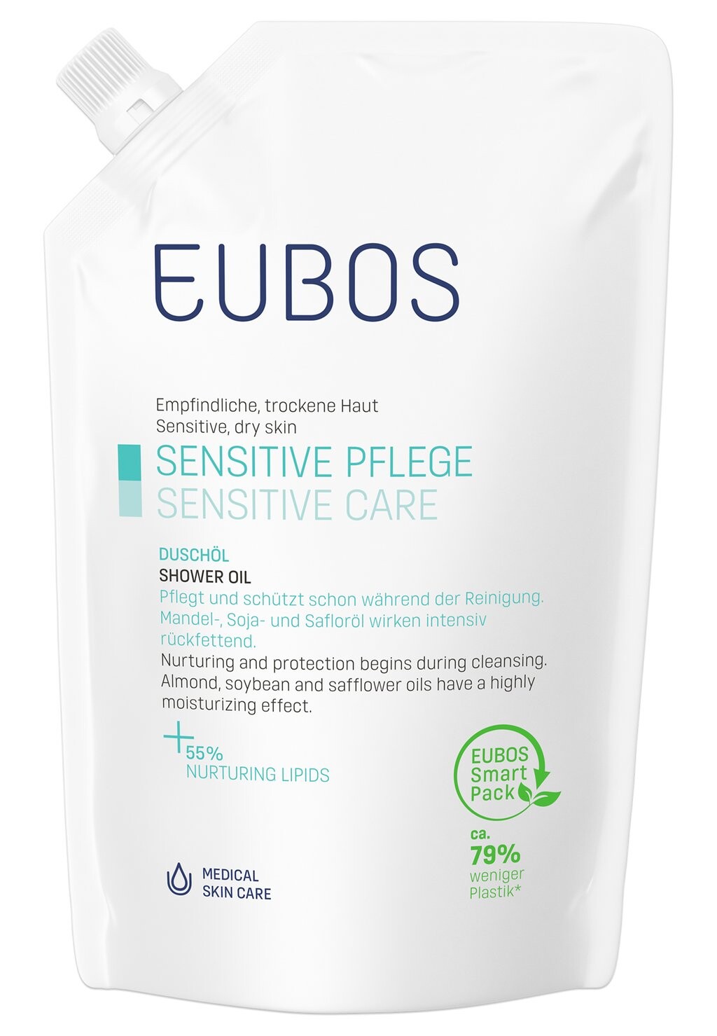 

Пилинг для рук SENSITIVE PFLEGE DUSCHÖL, NACHFÜLLBEUTEL EUBOS, цвет transparent