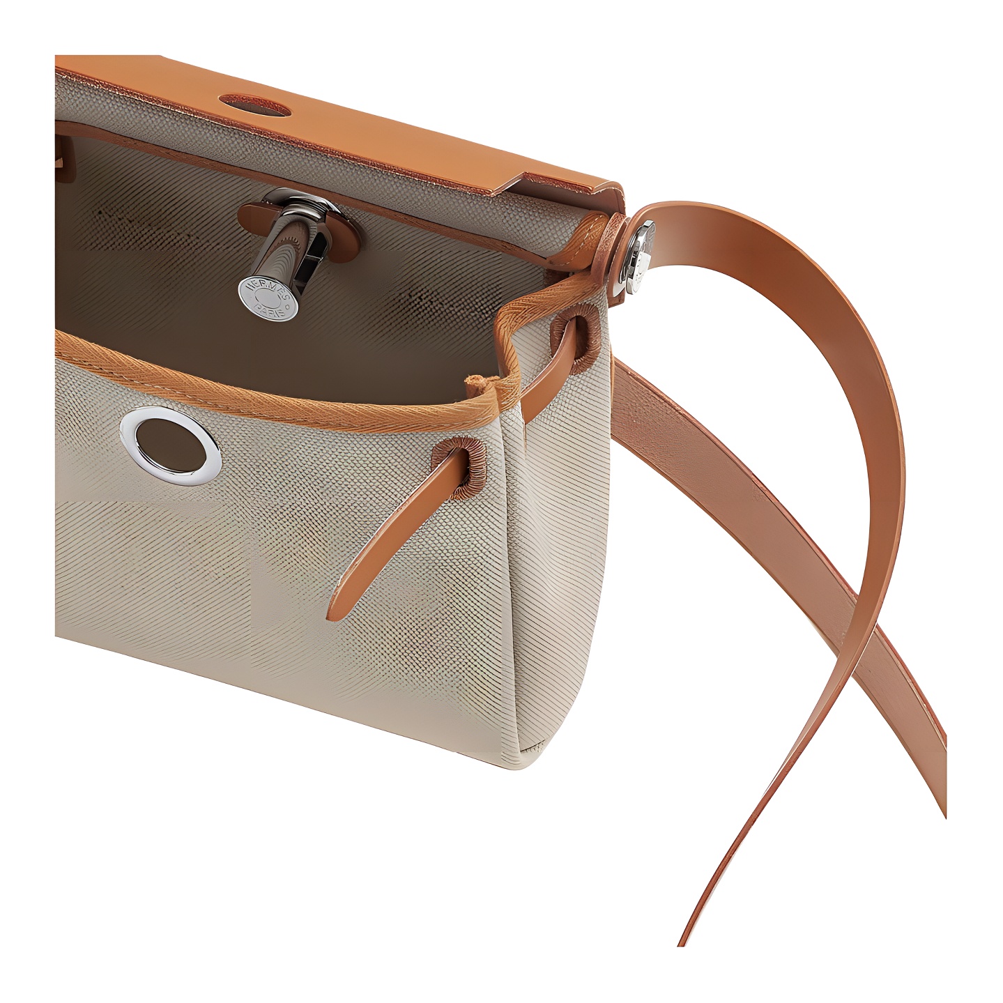 HERMES Сумка через плечо Herbag Zip Canvas с кожаными вставками — фото 4