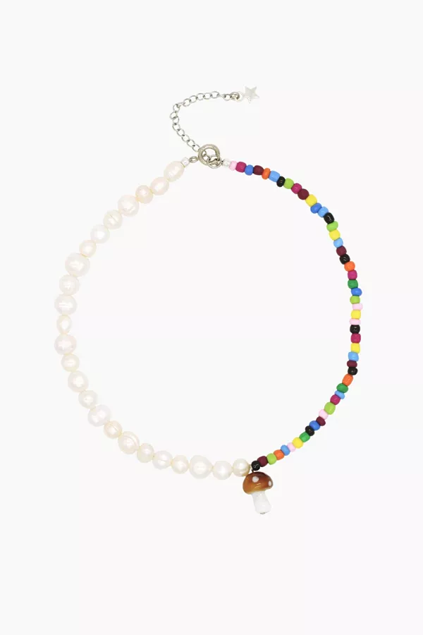 

Ожерелье из пресноводного жемчуга и бусин со стеклянным грибом 14,2¿ Velvet Luna, multicolor