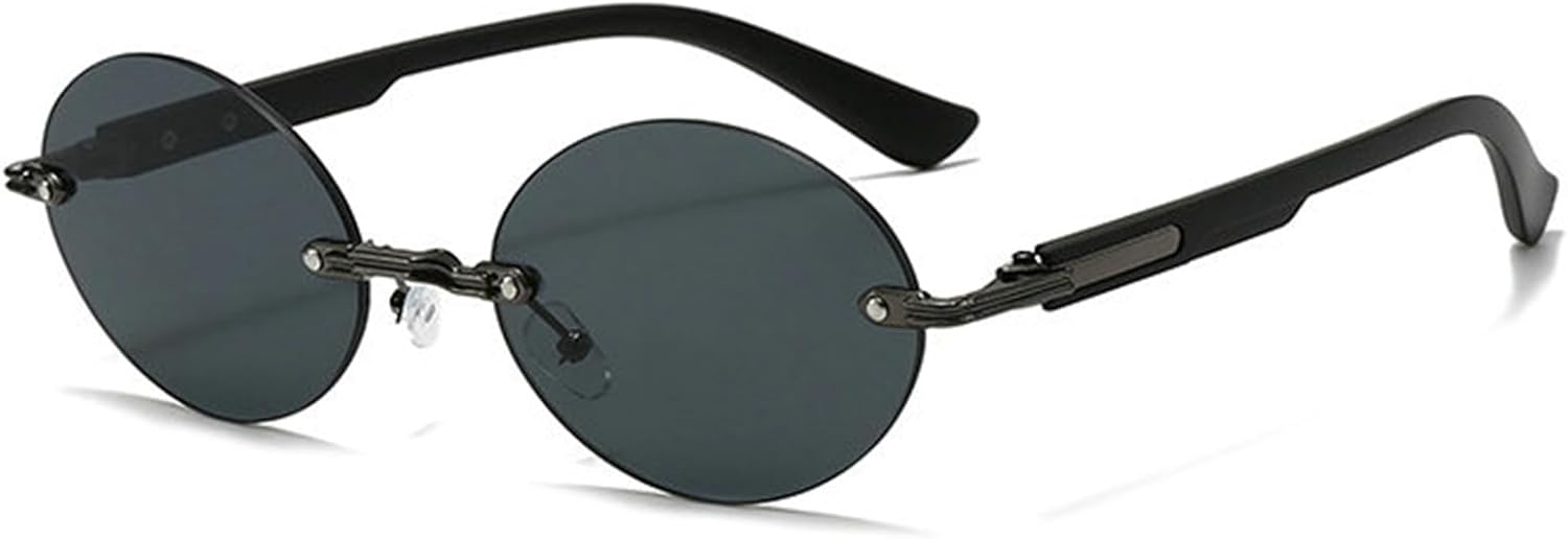 

Солнцезащитные очки Helena Retro Small Oval для женщин и мужчин, модные солнцезащитные очки без оправы, круглые солнцезащитные очки в стиле Y2K, дизайнерские солнцезащитные очки, C2