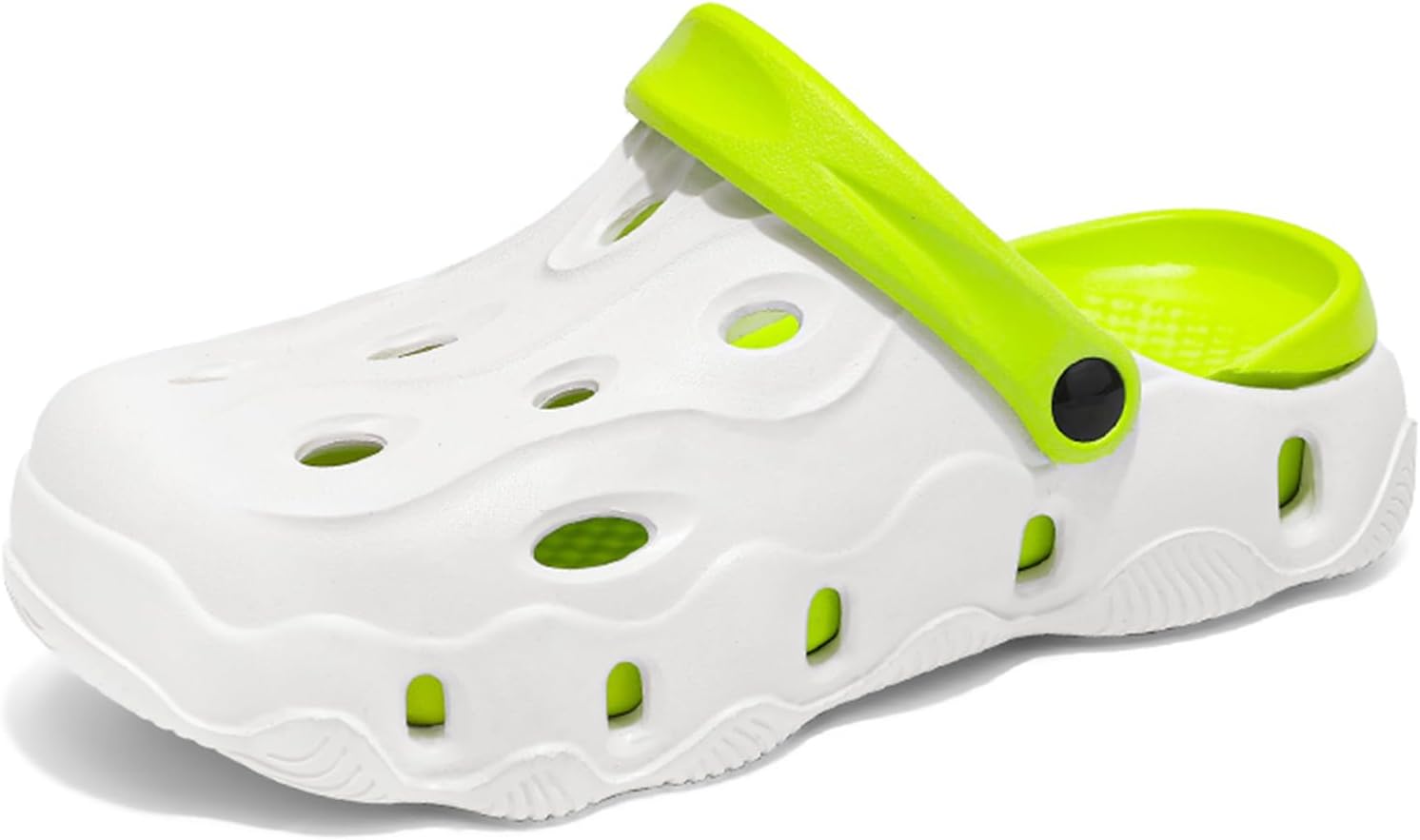 

Унисекс легкие мягкие сабо из EVA с перфорацией, дышащие, на плоской подошве, с круглым носком, повседневная обувь для улицы и дома, сада, пляжа, бассейна, летняя обувь для мужчин и женщин, для ежедневного комфорта и ходьбы Psieicwm, белый/зелен...