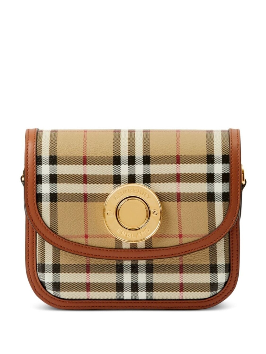 

Маленькая сумка Burberry Elizabeth в клетку, нейтральный цвет