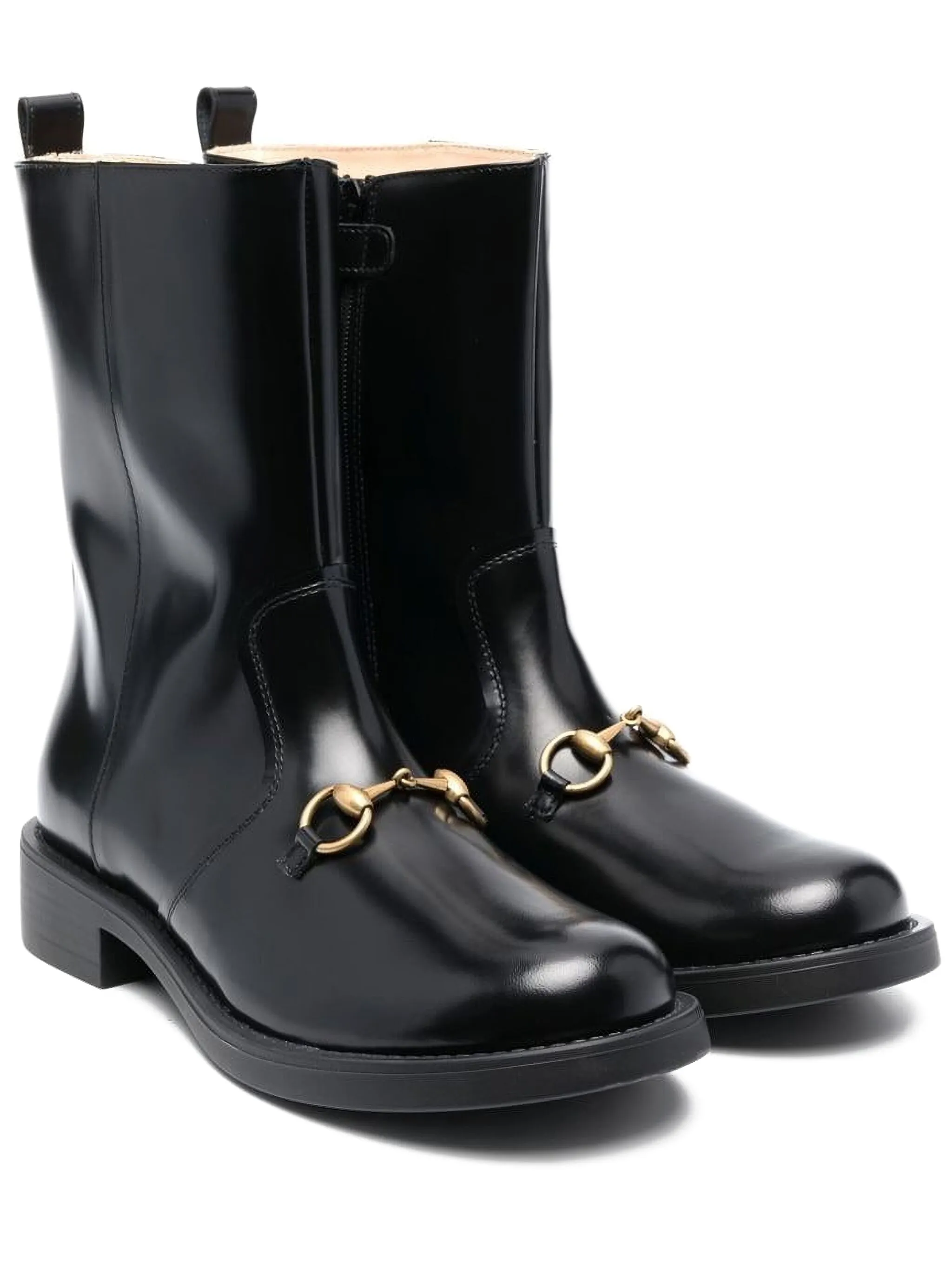 

Ботинки с пряжкой Horsebit Gucci Kids, черный