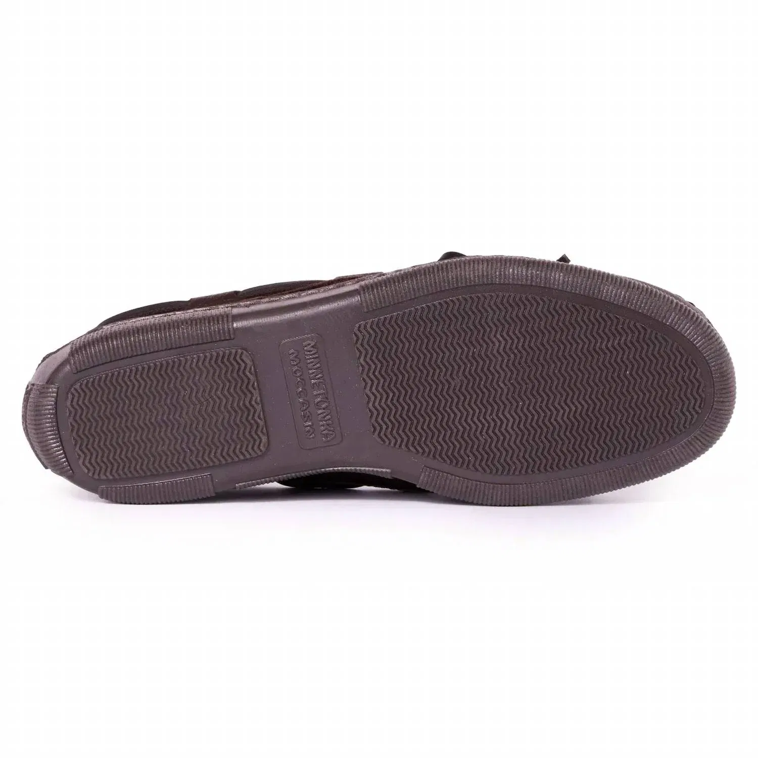 Мужские классические мокасины из лосиной кожи, шоколадного цвета Minnetonka, Chocolate — фото 4