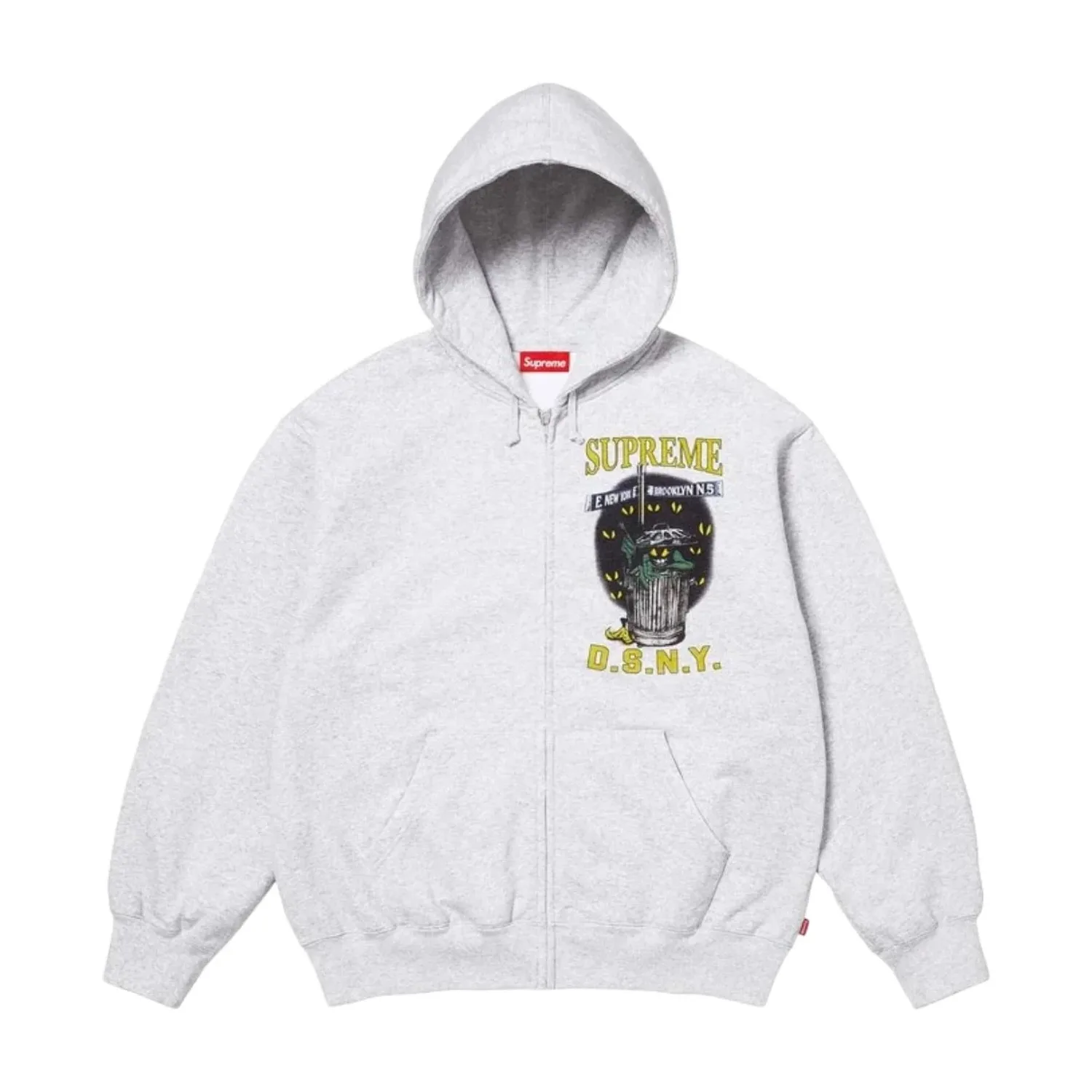 Толстовка Supreme x DSNY SS26 на молнии с капюшоном, цвет «Пепельно-серый» — фото 2