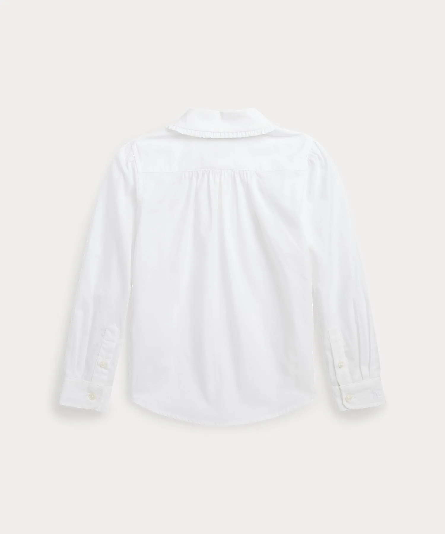 Детская рубашка из хлопка с фрил-отделкой POLO RALPH LAUREN CHILDRENSWEAR белая — фото 2