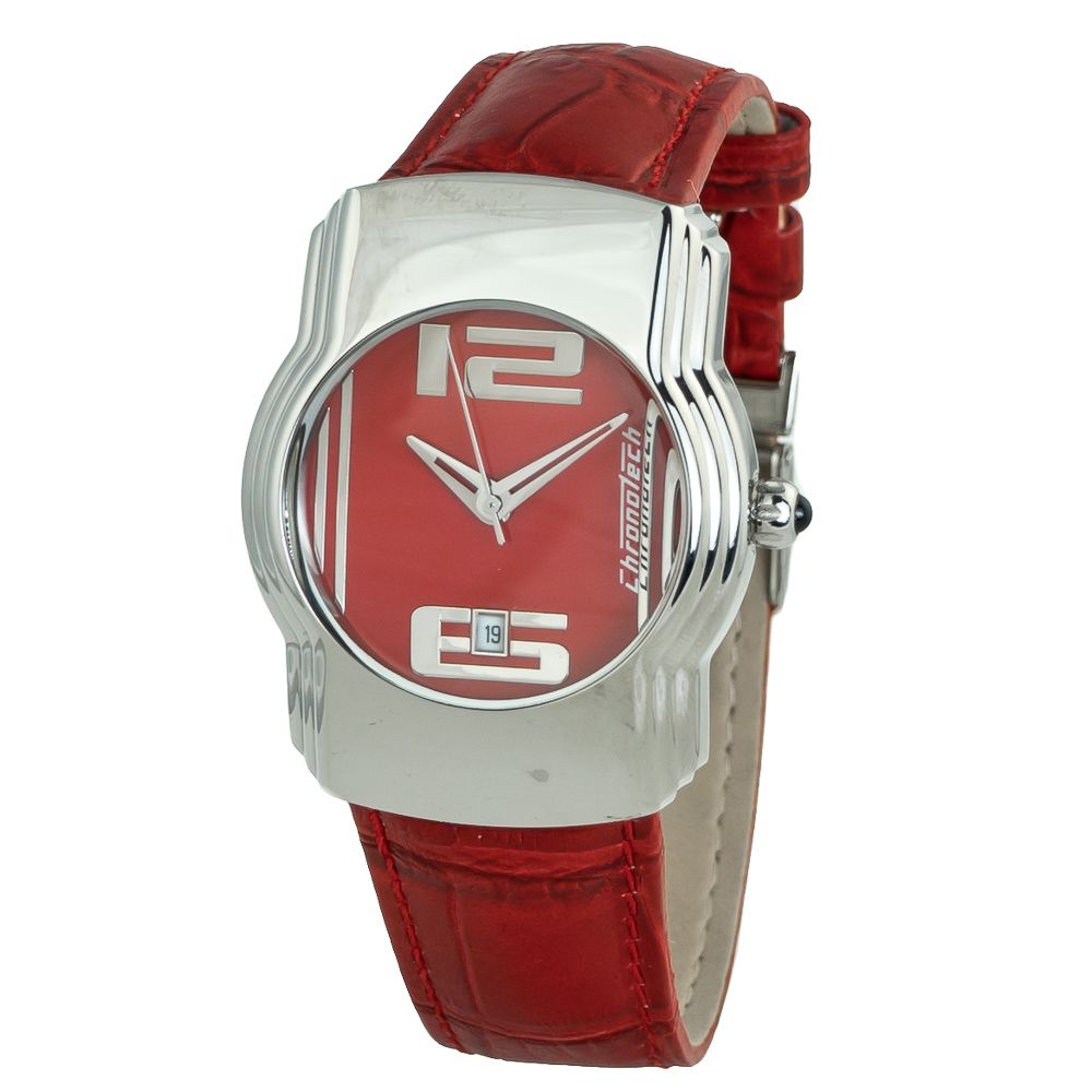 

Часы Chronotech LeatherWatch, красный