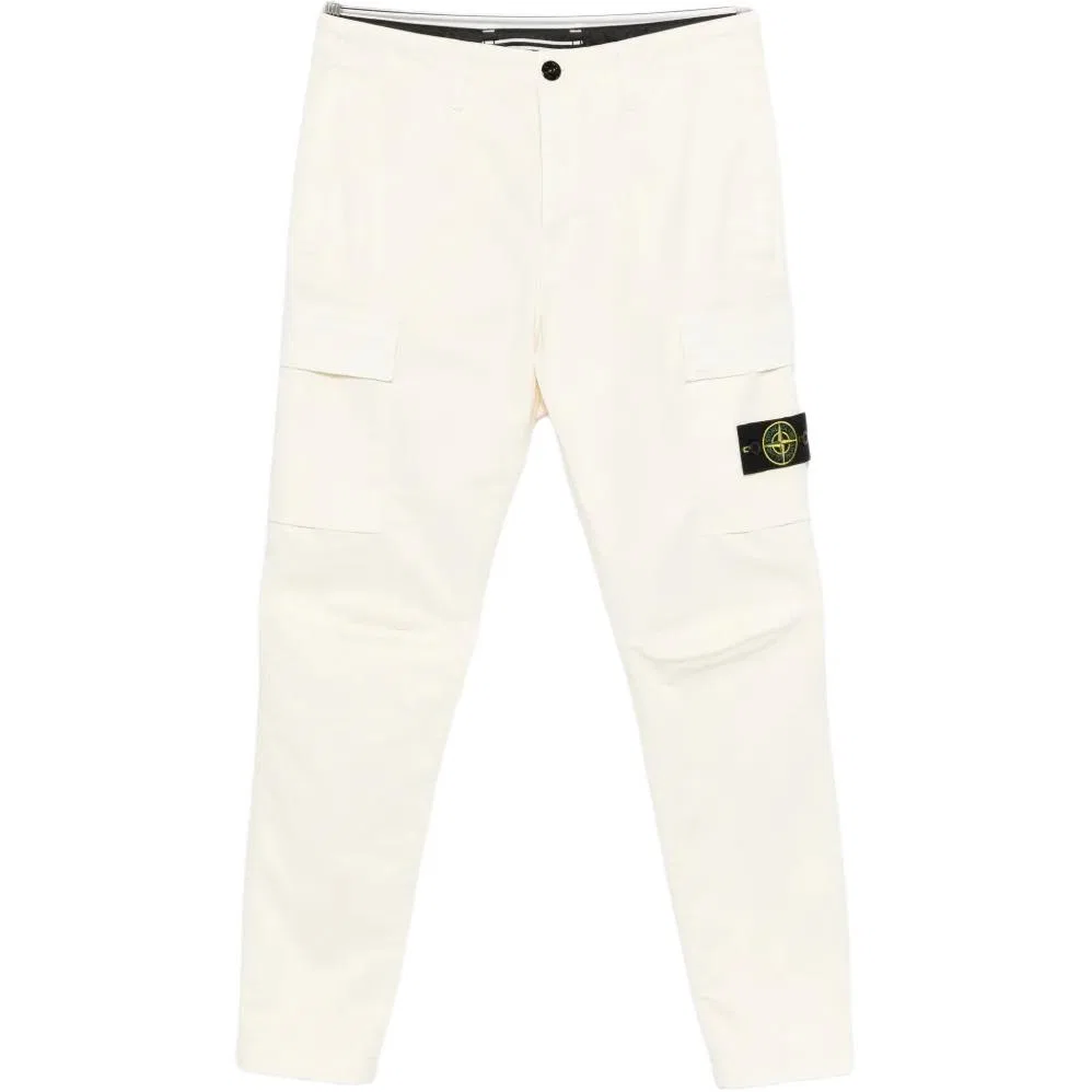 Брюки карго с патч-деталями STONE ISLAND, Ecru
