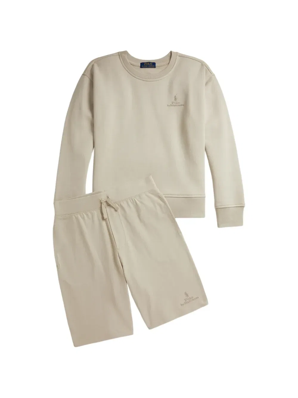 Спортивный костюм с вышитым логотипом Polo Ralph Lauren Kids, бежевый