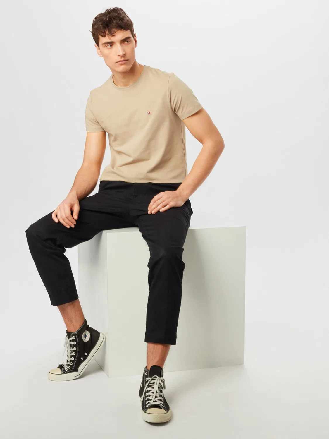 Slim fit Футболка Tommy Hilfiger, Beige — фото 4