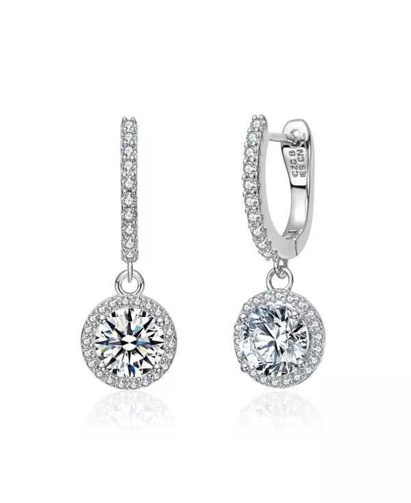 

Серьги-Кольца с U-образной подвеской и прозрачным кубическим цирконием Rachel Glauber, white